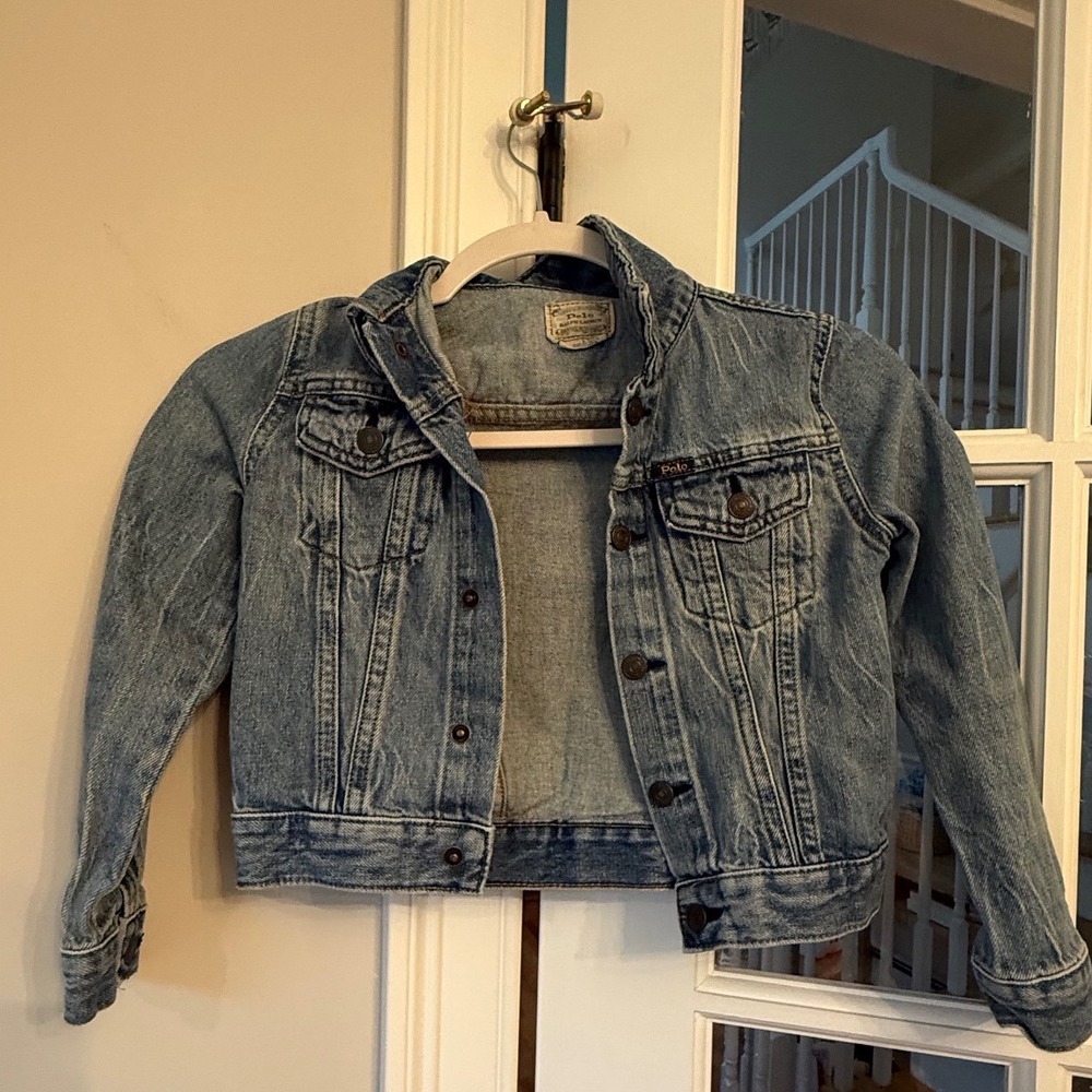 Polo Ralph Lauren Kids Denim Trucker Jacket Medium Wash Blue Size 6